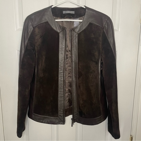 Liz Claiborne 100% Suede Brown Leather Zip Jacket 10 - Picture 2 of 7